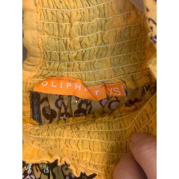 Oliphant high neck blouse gold lurex dot printed balloon sleeve‎ smocked  XS-M - Picture 6 of 9